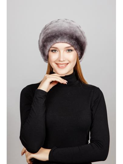 Шапка сударушка коса из меха мутон 